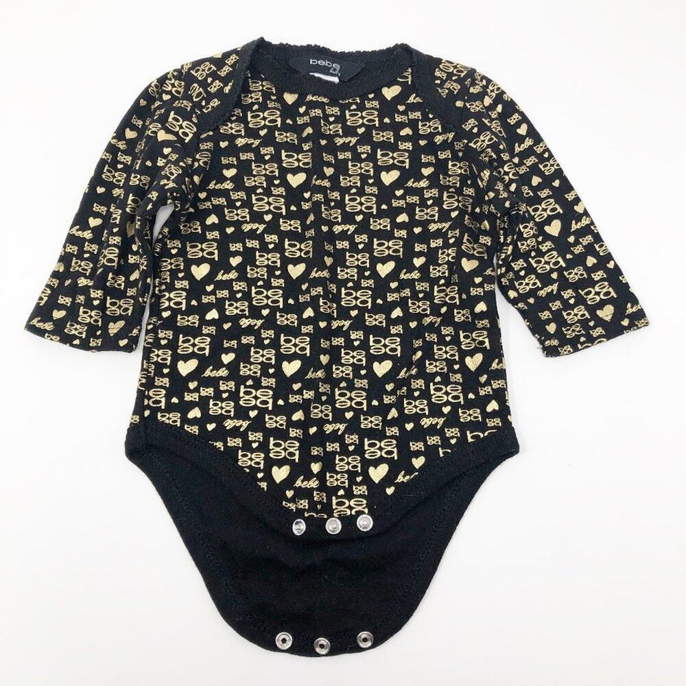 Bebe Baby Gir Long Sleeve Onesie 0-3M